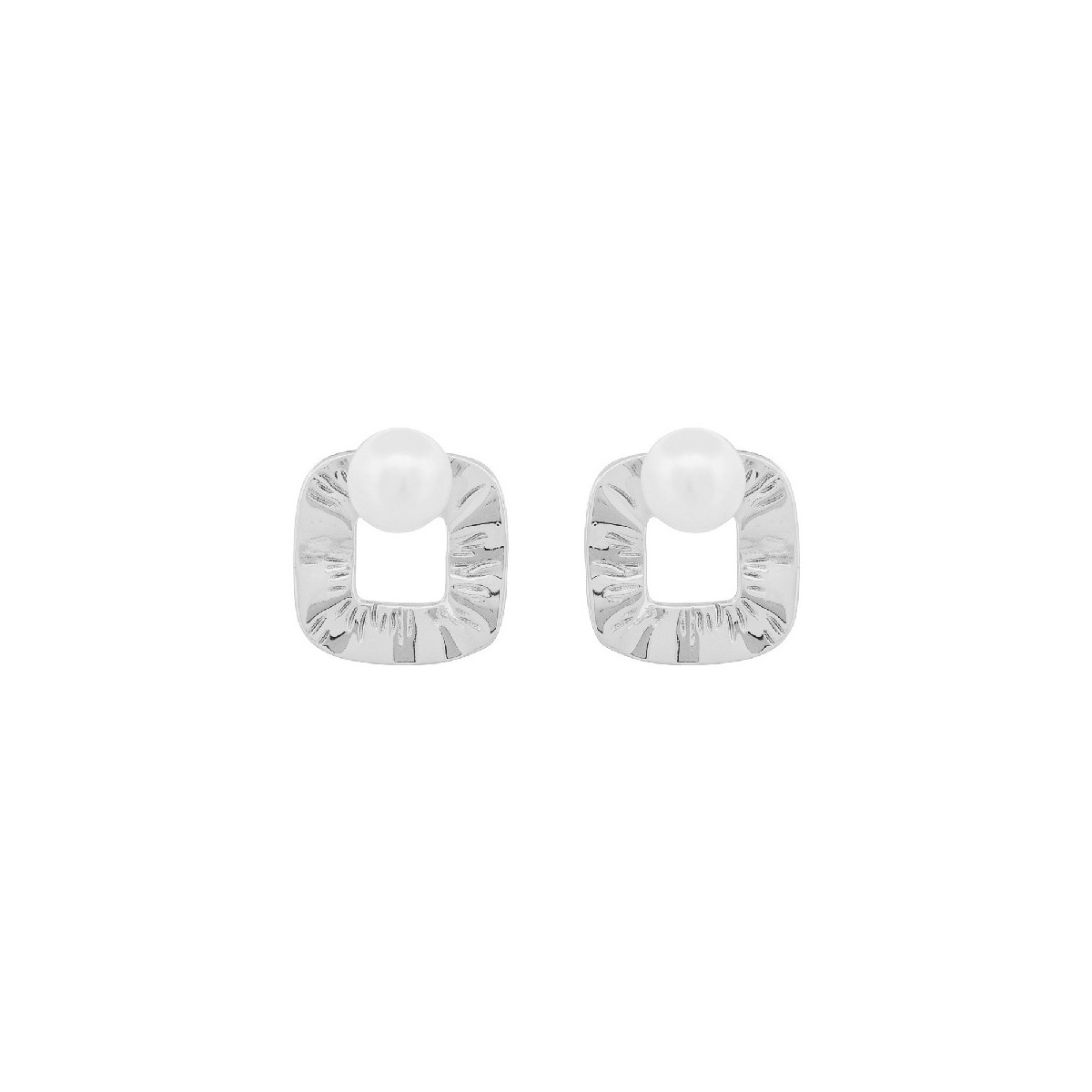 PENDIENTE CUADRADO + PERLA NATURAL - PE6849R