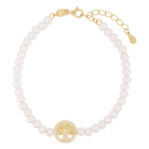 PULSERA PERLA ARBOL VIDA CENTRO CZ - PU5887CH