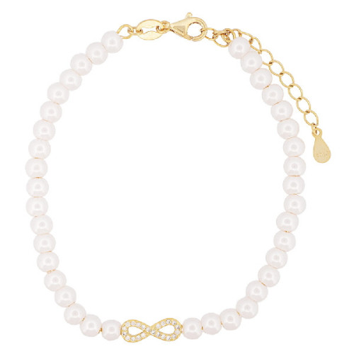 PULSERA PERLA INFINITO CENTRO CZ - PU5888CH