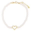 PULSERA PERLA CORAZON CENTRO CZ - PU5889CH