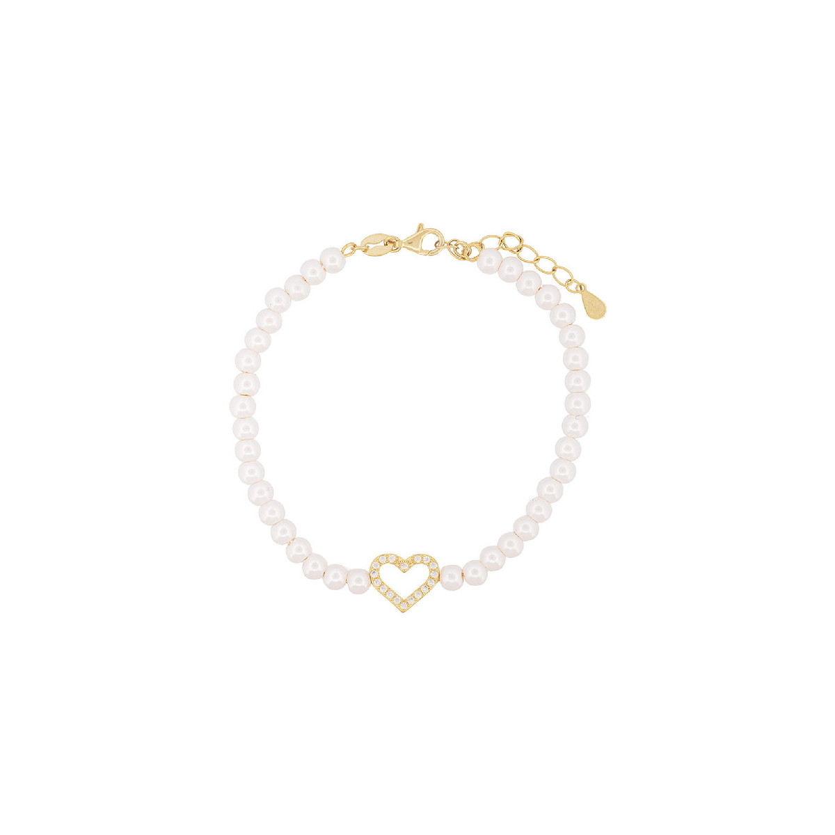 PULSERA PERLA CORAZON CENTRO CZ - PU5889CH