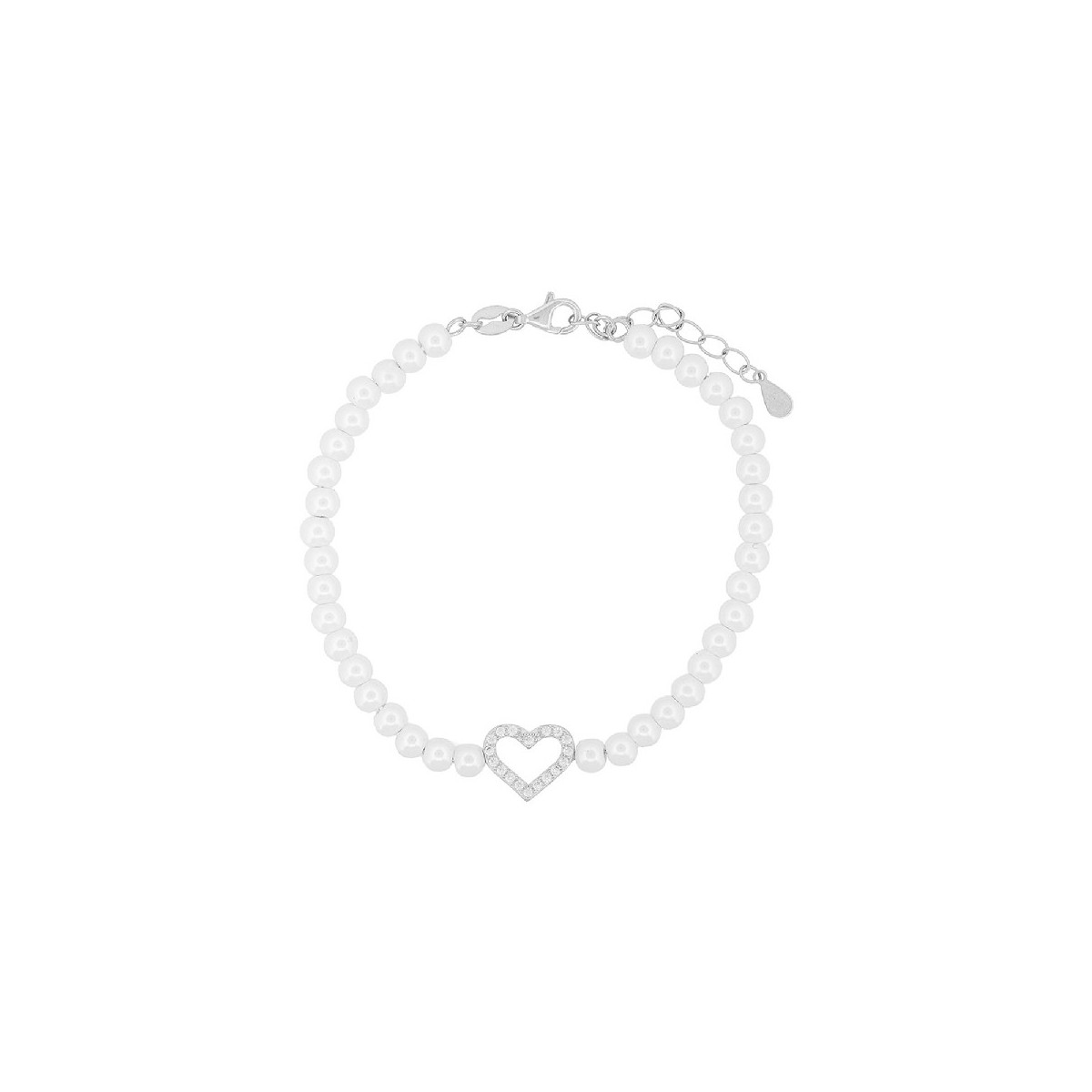 PULSERA PERLA CORAZON CENTRO CZ - PU5889R