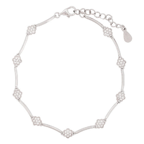 PULSERA BARRAS + FLORES CZ - PU5890R
