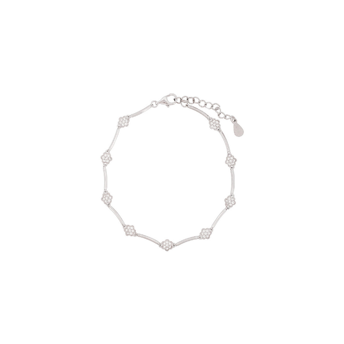 PULSERA BARRAS + FLORES CZ - PU5890R