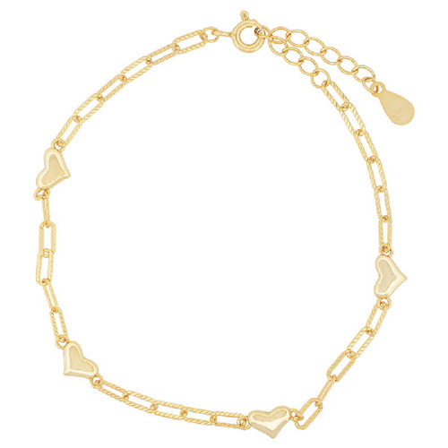 PUL. ESLABON RECTANGULAR CON 4 CORAZONES - PU5898CH
