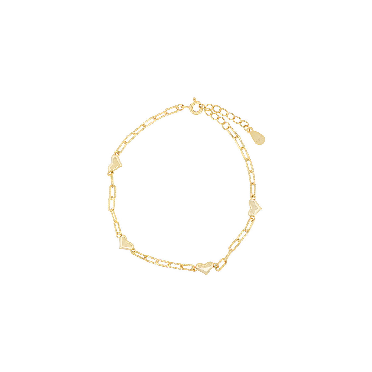 PUL. ESLABON RECTANGULAR CON 4 CORAZONES - PU5898CH