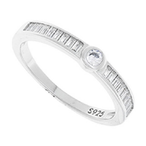 SORTIJA CZ BAGUETTE CENTRO CHATON - SO1586R