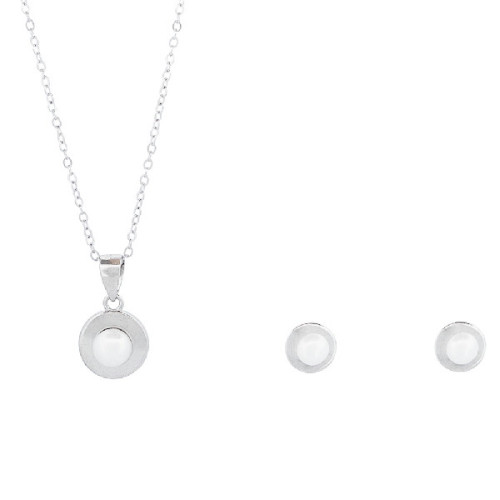 JUEGO PERLA BORDE PLATA LISA - JU3150R