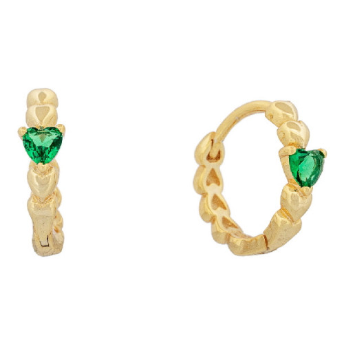 PENDIENTE ARO LISO + CZ CON GARRA - PE6776CH/16