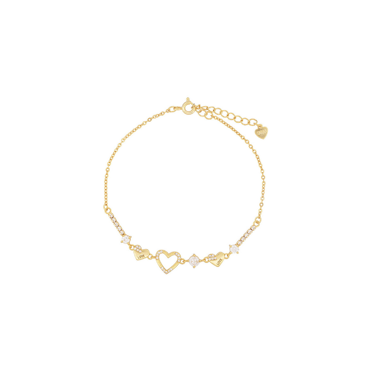 PULSERA CORAZON CALADO CENTRO - PU5903CH