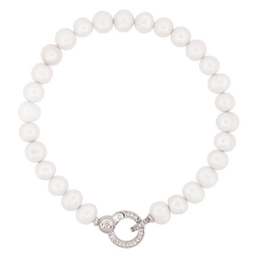 PULSERA PERLA NATURAL CIERRE DE CZ - PU5904R