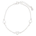 PULSERA 3 CORAZONES LISOS Y CZ - PU5910R PULSERA 3 CORAZONES LISOS Y CZ - PU5910R