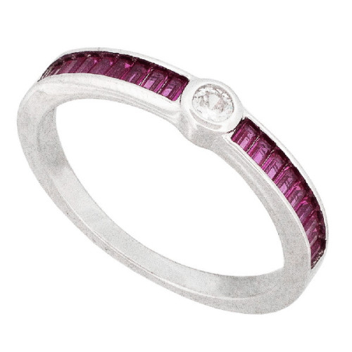 SORTIJA CZ BAGUETTE CENTRO CHATON - SO1586R/13