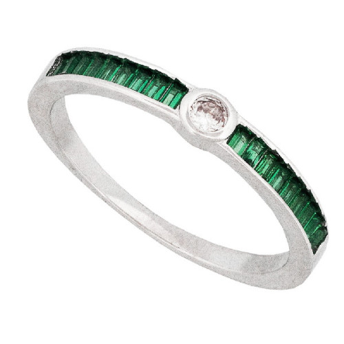 SORTIJA CZ BAGUETTE CENTRO CHATON - SO1586R/16