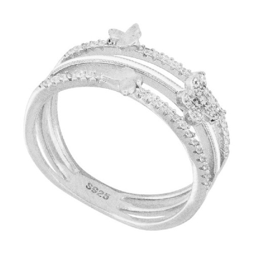 SORTIJA 3 FILAS CON MARIPOSAS - SO1682R