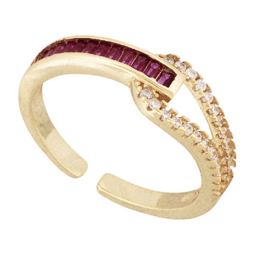 S. 1/2 CZ REDONDAS BLANCAS 1/2 BAGUETTE - SO1665CH/13