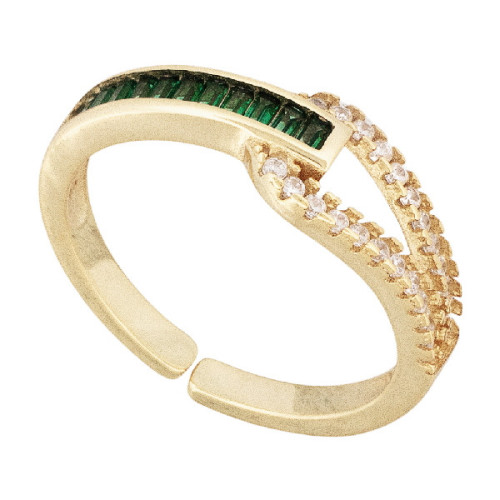 S. 1/2 CZ REDONDAS BLANCAS 1/2 BAGUETTE - SO1665CH/16