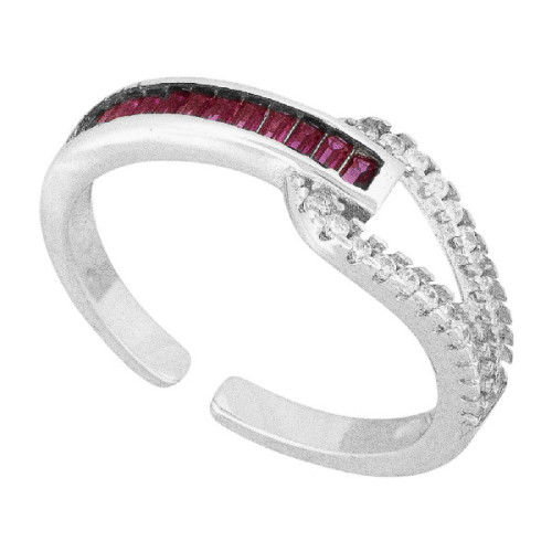 S. 1/2 CZ REDONDAS BLANCAS 1/2 BAGUETTE - SO1665R/13