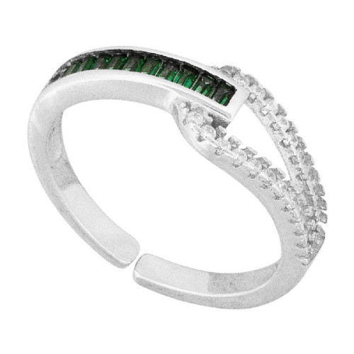 S. 1/2 CZ REDONDAS BLANCAS 1/2 BAGUETTE - SO1665R/16