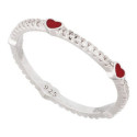 SORTIJA 5 CORAZONES ESMALTE ROJO + CZ - SO1671R SORTIJA 5 CORAZONES ESMALTE ROJO + CZ - SO1671R