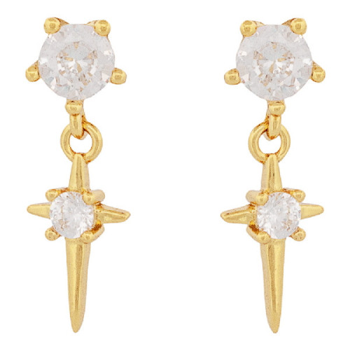 P. CZ 4 MM GARRAS + CRUZ CON CZ CENTRO - PE6842CH