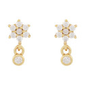 PENDIENTE FLOR CZ + CZ COLGANDO - PE6843CH