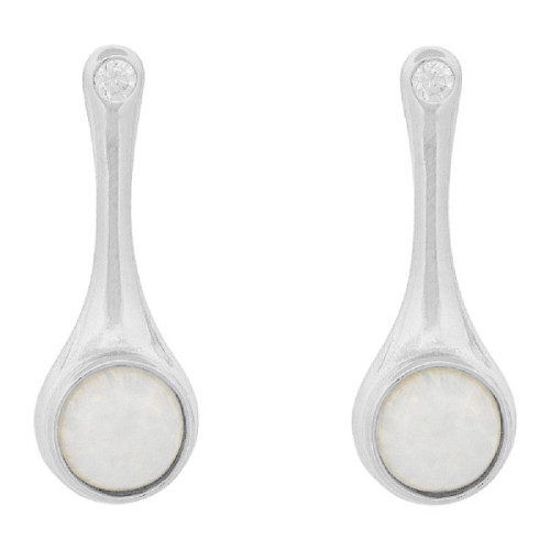 PEND. LAGRIMA CZ + PIEDRA REDONDA - PE6857R/04