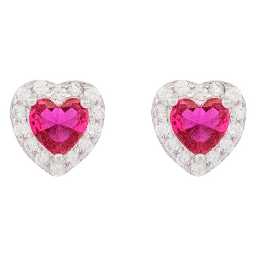 PENDIENTE CORAZON CZ BORDE CZ - PE6866R/13