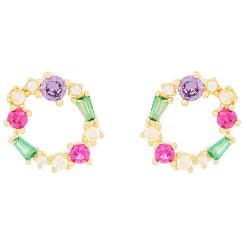 PENDIENTE REDONDO MULTICOLOR - PE6868CH/24