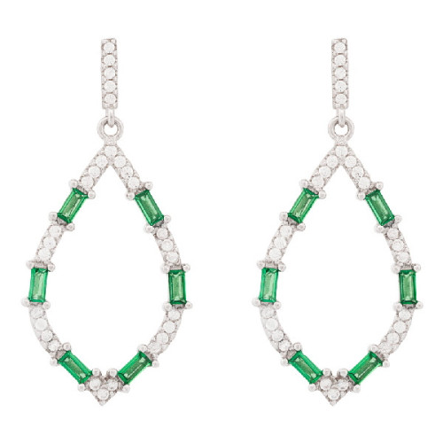 PEND. LARGO SILUETA LAGRIMA CZ - PE6895R/16