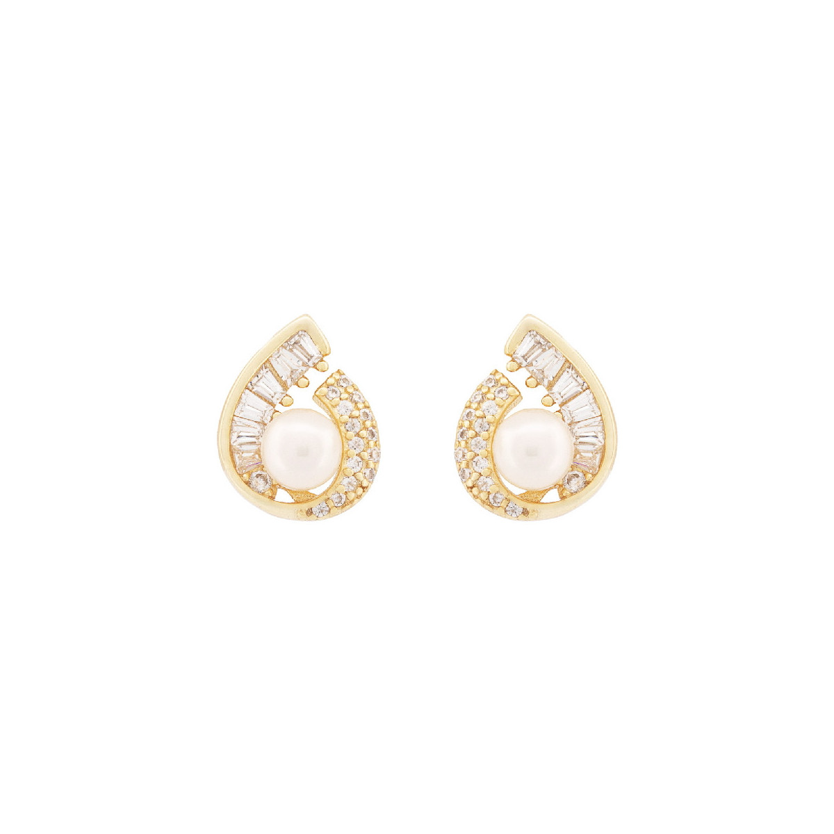 PEND. PERLA NATURAL BORDE LAGRIMA CZ - PE6918CH