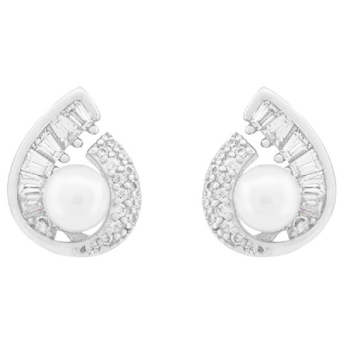 PEND. PERLA NATURAL BORDE LAGRIMA CZ - PE6918R