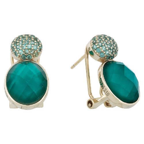 PEND. CABEZA CZ + VERDE OVAL OMEGA - PE6938CH/34