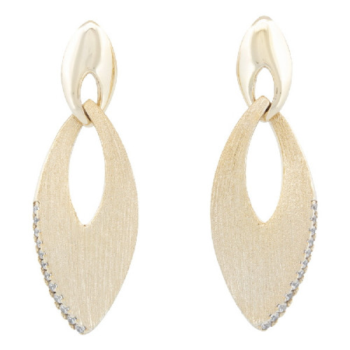 PEND. LARGO 2 PIEZAS LISO + MATE CON CZ - PE6978CH