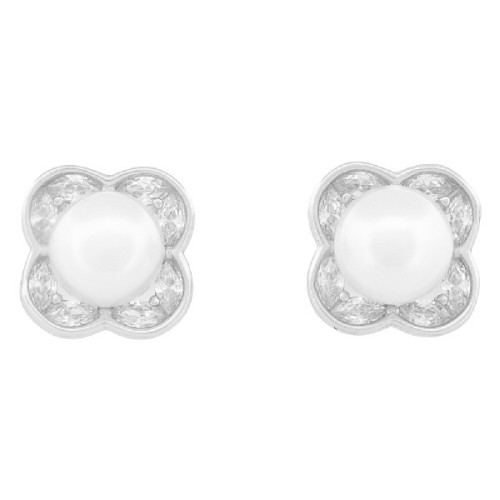 PEND. PERLA NATURAL BORDE TREBOL CZ - PE6917R