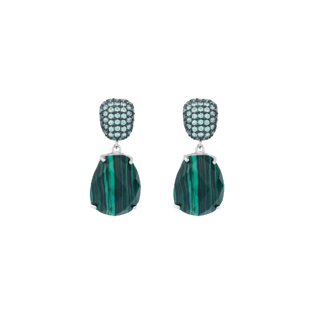 PENDIENTE CABEZAL RECTANGULAR CZ + MALAQ - PE6929R/37 PENDIENTE CABEZAL RECTANGULAR CZ + MALAQ - PE6929R/37