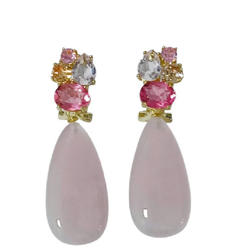 PEND. CABEZA 4 CZ OMEGA + CUARZO ROSA - PE6926CH/14