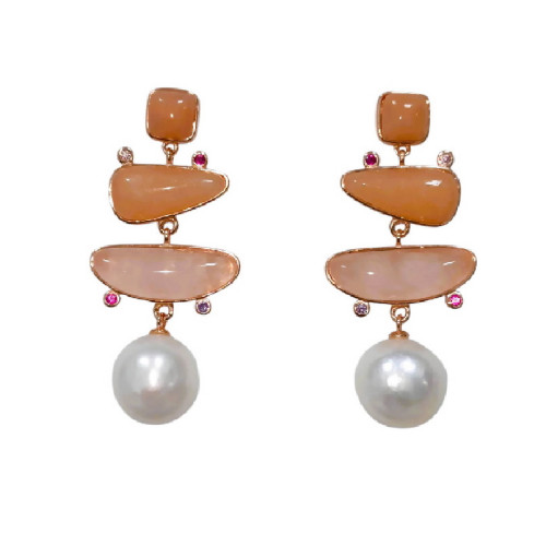 PE. PIEDRAS AVENTURINA CUARZO ROSA PERLA - PE6945OR/36