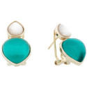 PENDIENTE CABEZA NACAR + LAGRIMA VERDE - PE6940CH/34