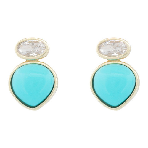 P. CZ OVAL + PIEDRA TURQUESA - PE6942CH/15