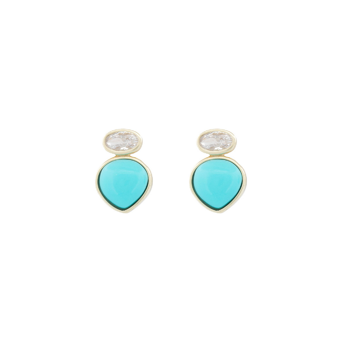 P. CZ OVAL + PIEDRA TURQUESA - PE6942CH/15