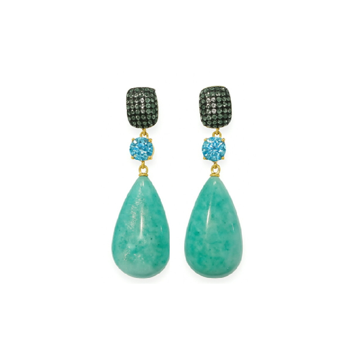 PENDIENTE CABEZA CZ + CZ GARRA+ LAGRIMA  - PE6931CH/23