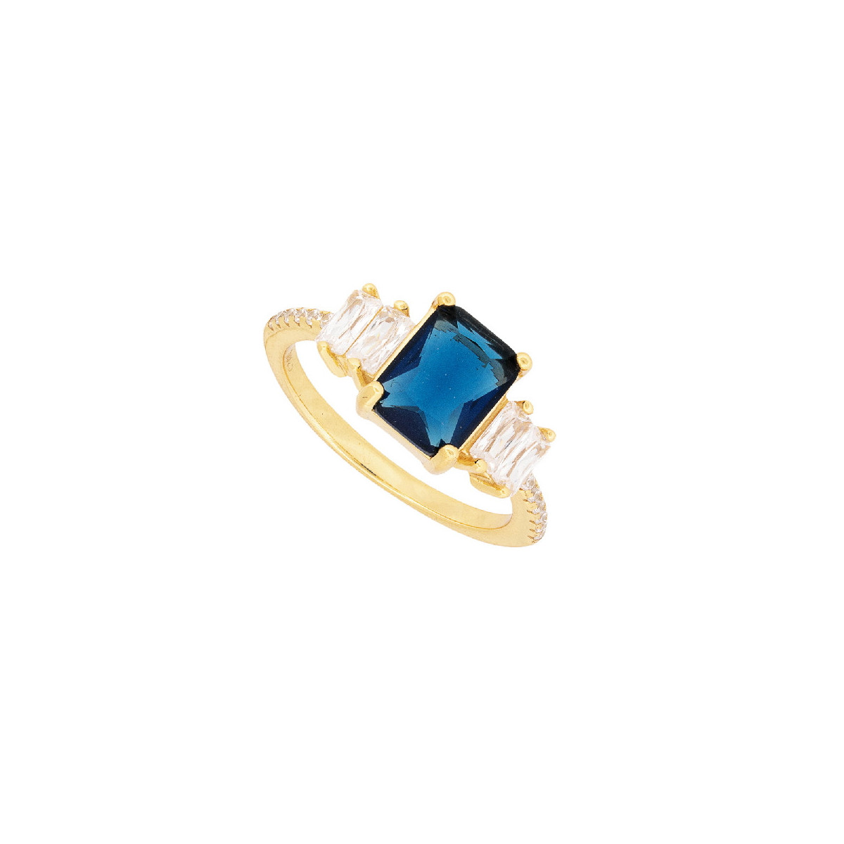 SORTIJA RECTANGULAR CENTRO 6X8MM + 2 CZ LADOS - SO1699CH/03