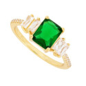 SORTIJA RECTANGULAR CENTRO 6X8MM + 2 CZ LADOS - SO1699CH/16