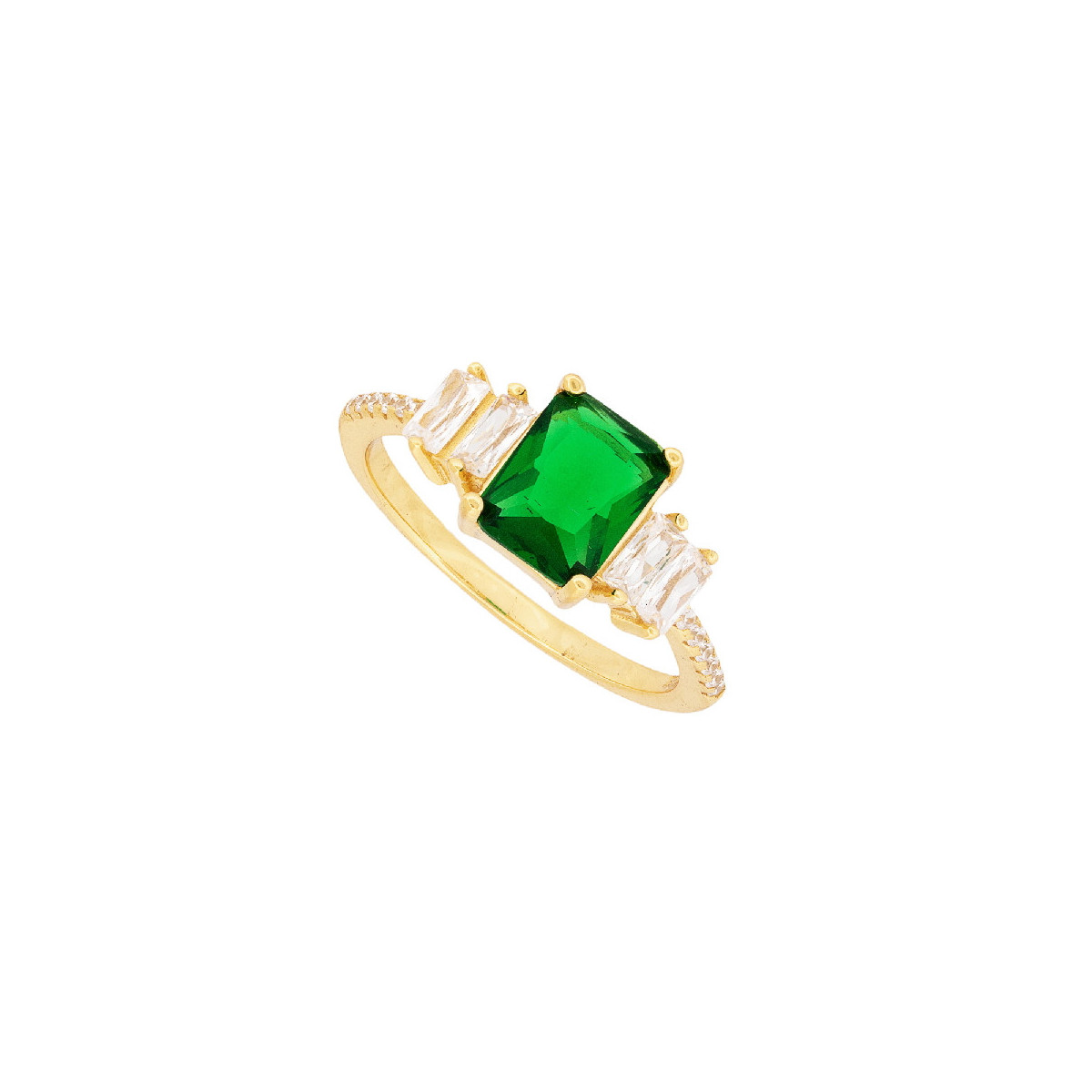 SORTIJA RECTANGULAR CENTRO 6X8MM + 2 CZ LADOS - SO1699CH/16