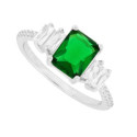 SORTIJA RECTANGULAR CENTRO 6X8MM + 2 CZ LADOS - SO1699R/16