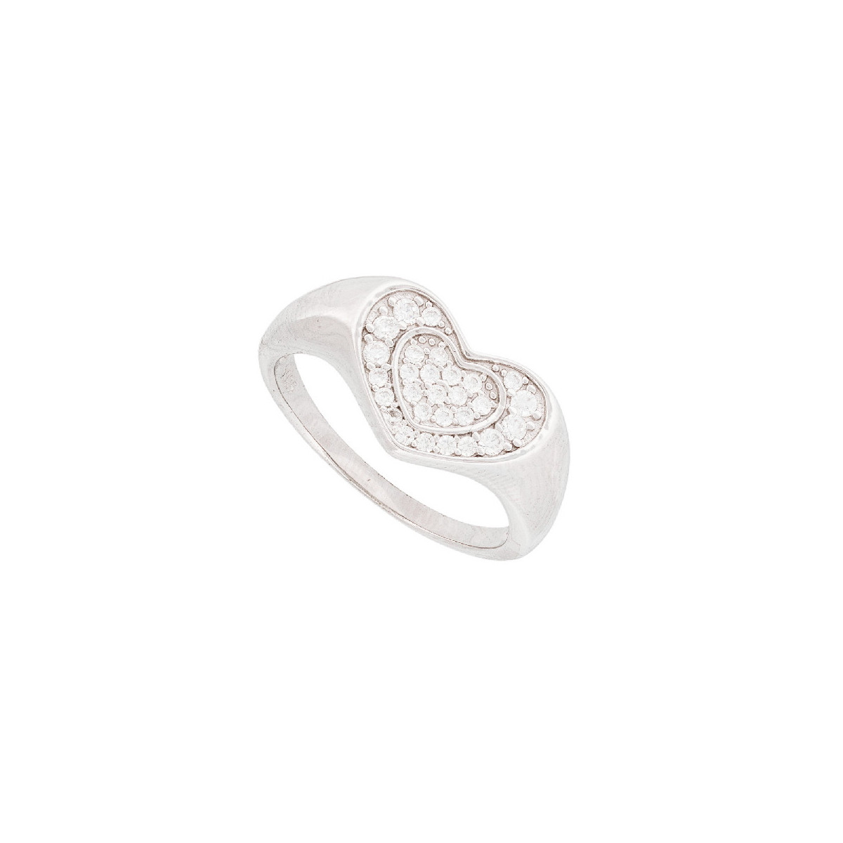 SORTIJA CORAZON DOBLE CON CZ - SO1702R