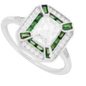 SORTIJA RECTANGULAR CON CZ Y CZ RECTANG. CENTRO - SO1694R/16