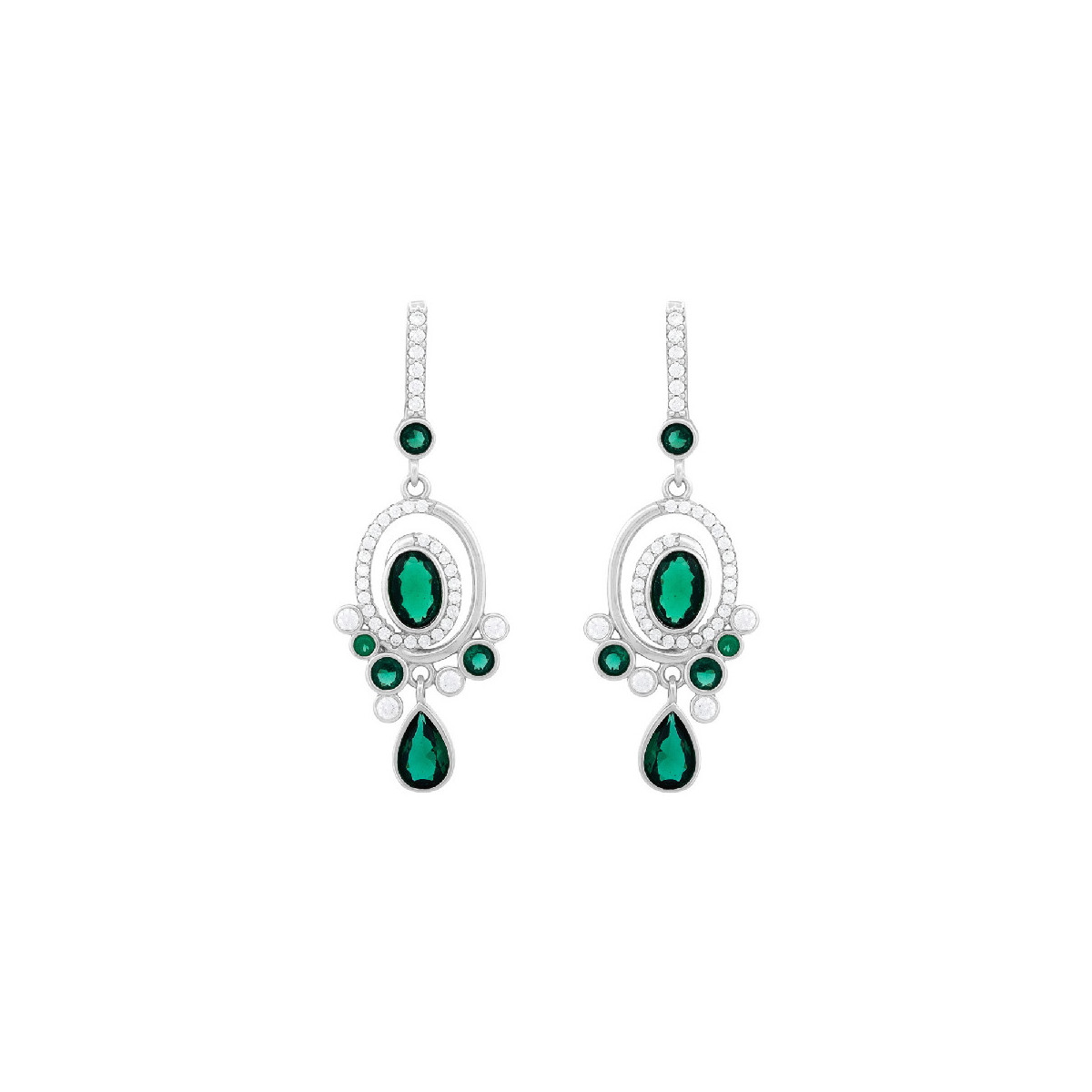 P. BARRA CZ + OVAL CZ + LAGRIMA COLGANDO - PE6964R/16