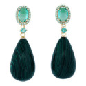 PENDIENTE CABEZA CZ OVAL + MALAQUITA - PE6936CH/37